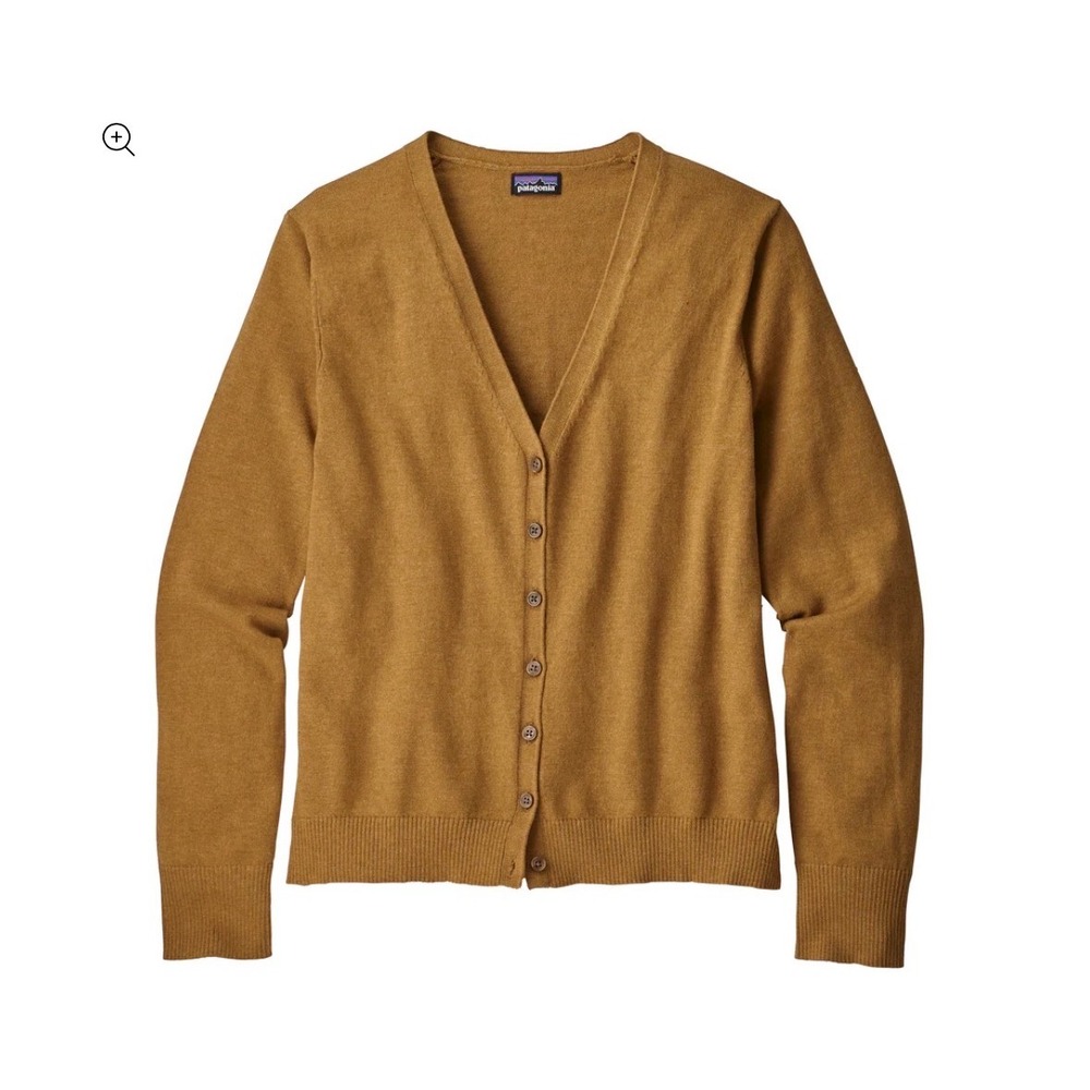 Patagonia Women Andri Cardigan Sweater Gold Yellow Small Academia Cottage Preppy